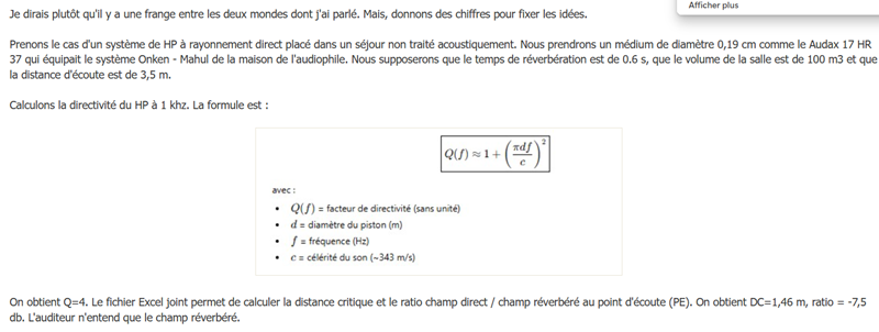 Calcul du facteur Q de directivité