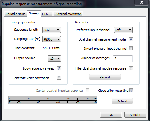 Paretrage ARTA pour mesure en sweep en dual channel
