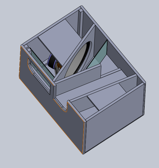 Coupe par le milieu de l'enceinte NEXO LS2000