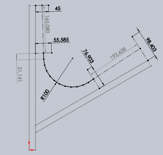 Côtation de l'esquisse de base et des sections pilotantes