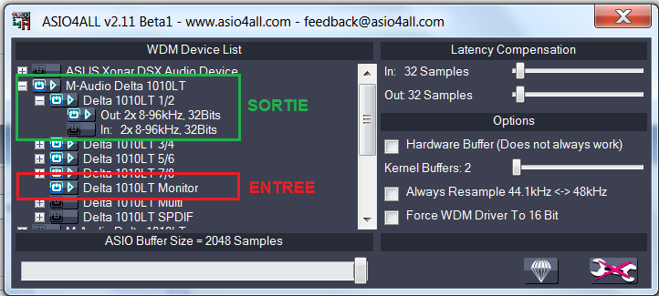 Configuration ASIO4ALL)