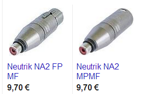 adaptateur XLR vers RCA