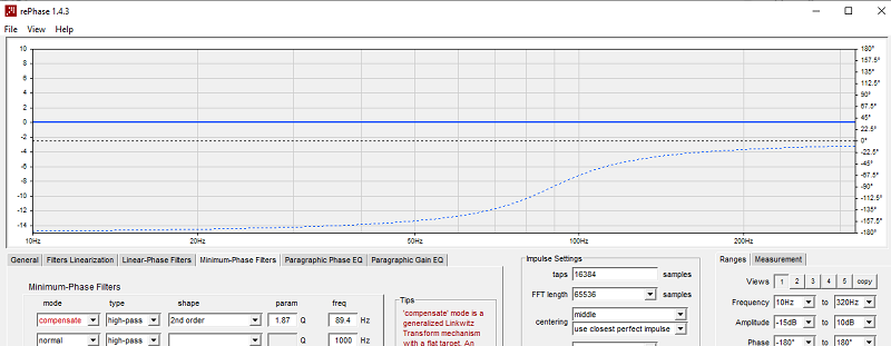 Compensate du 2eme ordre dans rePhase, Q=1.87, F=89.4 Hz