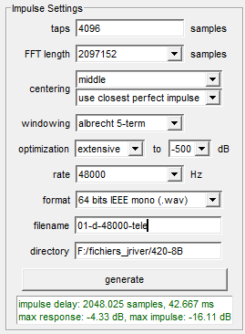 Paramètres Settings de RePhase pour le son de la télé